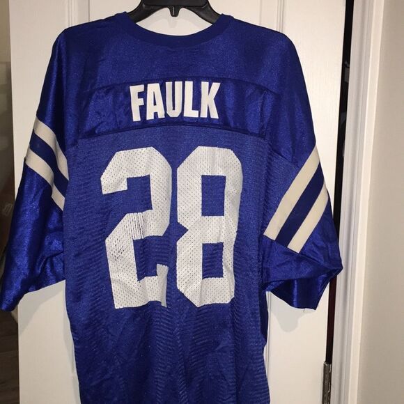 Vintage old 28 Marshall Faulk Indianapolis Colts retro Wilson Jersey XXL mens 54 - Picture 4 of 4